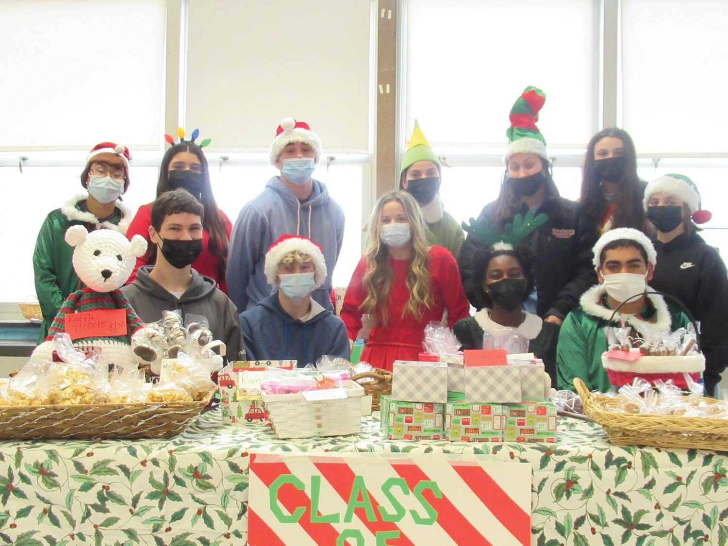 PEG’S PACK: The JHS Class of 2023, under the leadership direction of Advisor Peg Guilmette, had everything from baked goods to special treats during Saturday’s Holly Fair. The group includes: Josh Philbrick, James Guilmette, Josephine Olagundoye, Josh Galeas, Ricky Smith, Lilian Oliva, Jacob Muller, Hailey Brown, Stephanie Bruno, Talia LaFlamme and Hannah Calabro.